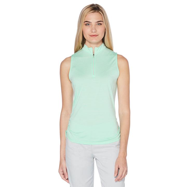 Pga Tour Easy Care Sleeveless Stripe Polo Shirt