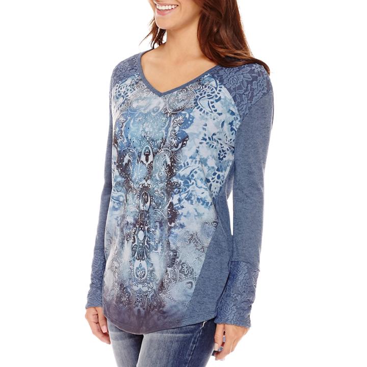Unity&trade; Long-sleeve Mixed Media Sublimation Top - Petite