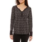 St. John's Bay Active Long Sleeve Crew Neck T-shirt-womens Petites