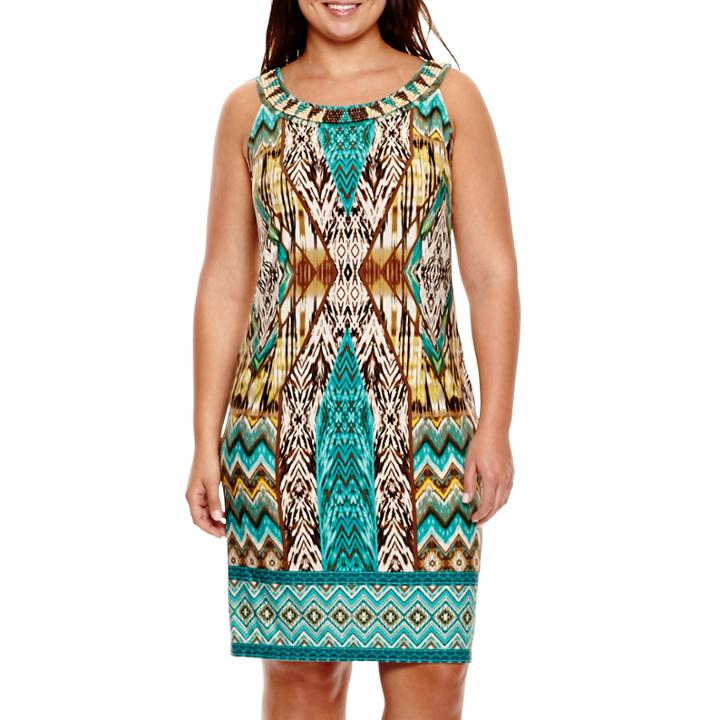 Studio 1 Sleeveless Beaded Sheath Dress - Plus