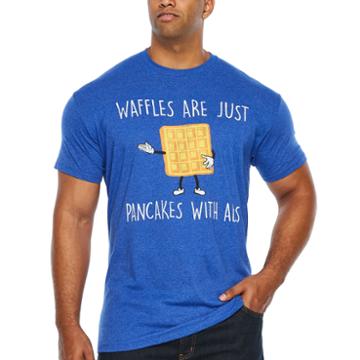 Waffles Are Pancakes With Abs Short Sleeve Graphic T-shirt-big And Tall