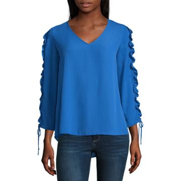 Belle + Sky Ruched Sleeve Top