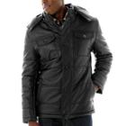 Excelled Channel Quilt Faux-leather Jacket