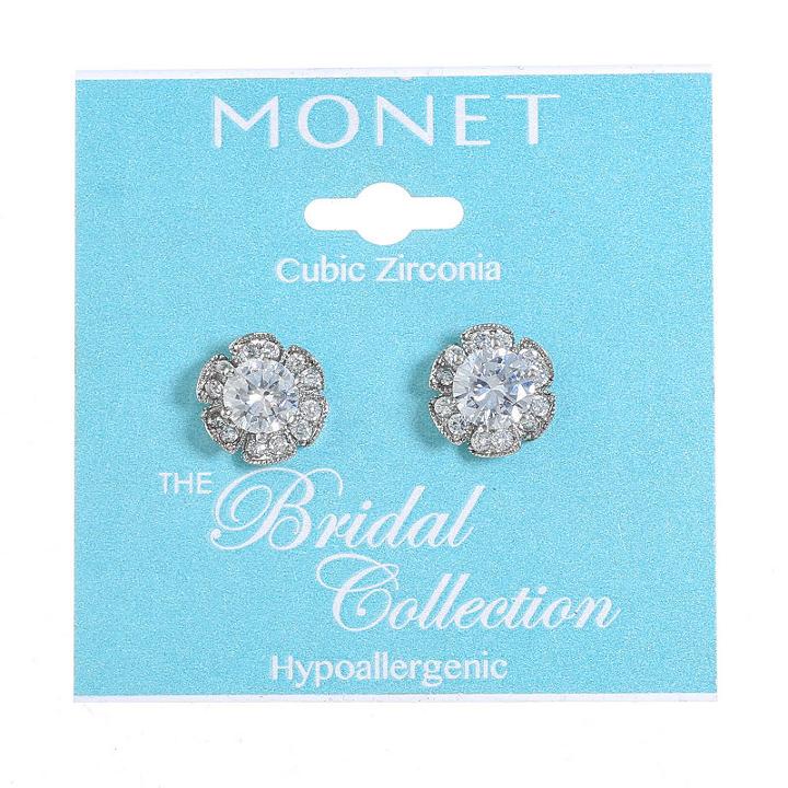 Monet Jewelry The Bridal Collection Clear 13mm Stud Earrings