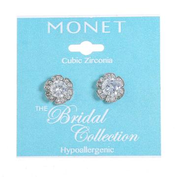 Monet Jewelry The Bridal Collection Clear 13mm Stud Earrings
