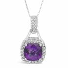 Womens 1/5 Ct. T.w. Genuine Purple Amethyst Pendant Necklace