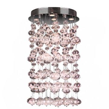 Effervescence Collection 7 Light Halogen Chrome Finish Blown Glass Bubble Flush Mount Ceiling Light