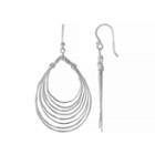 Silver Reflections Silver Plated Multi Wire Pure Silver Over Brass Pear Drop Earrings
