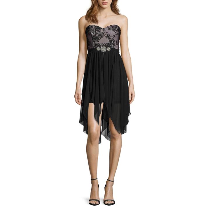 My Michelle Strapless Sequin Bust High-low Party Dress - Juniors