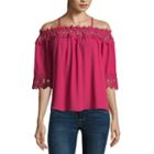 By & By 3/4 Sleeve Square Neck Crepe Blouse-juniors