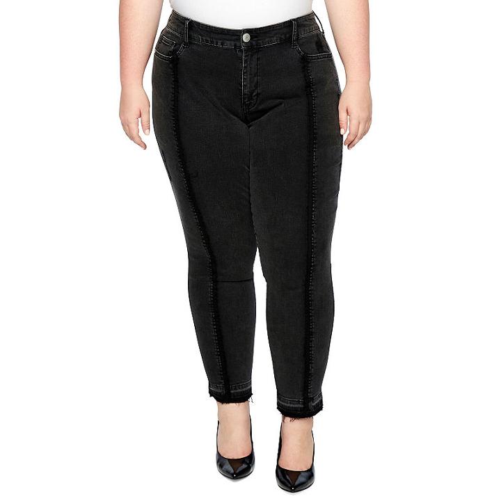 Boutique + Raw Hem Jeggings - Plus