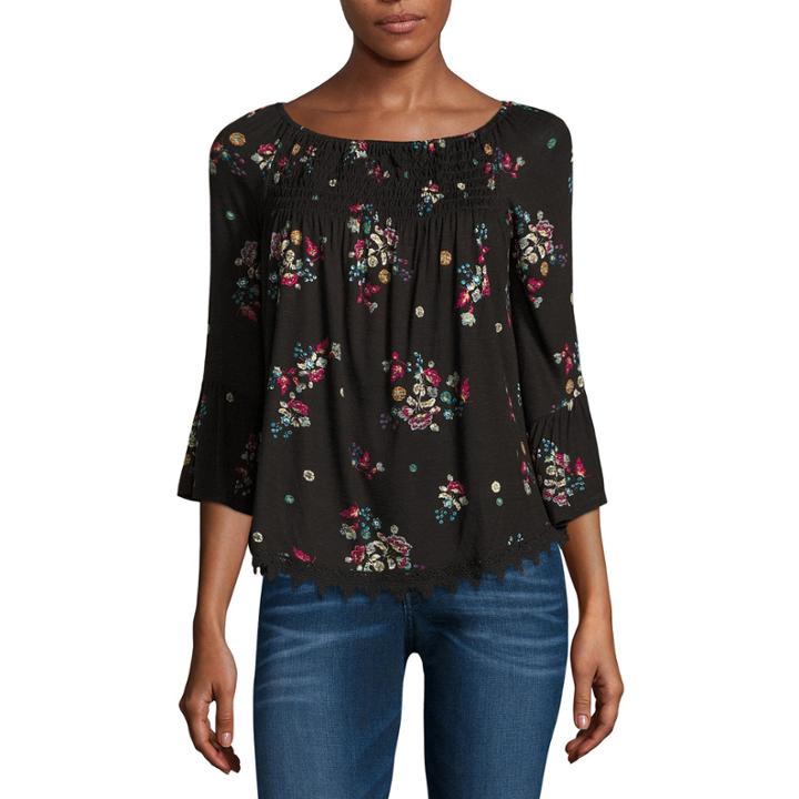 Love And Let Love Long Sleeve Knit Blouse-juniors