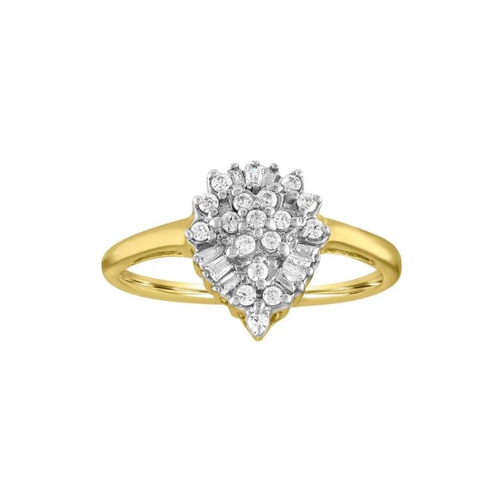 Womens 1/4 Ct. T.w. Genuine Diamond 10k Gold Cocktail Ring