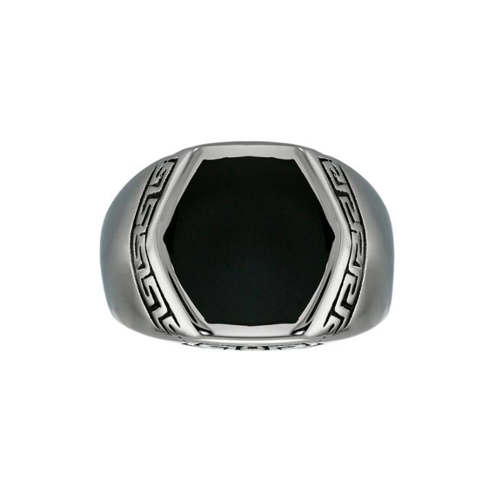 Mens Stainless Steel Greek Design With Resin