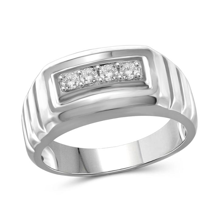 Mens 1/4 Ct. T.w. Round White Diamond 10k