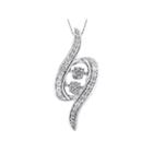 Love In Motion Womens 1/2 Ct. T.w. White Diamond 10k Gold Pendant Necklace