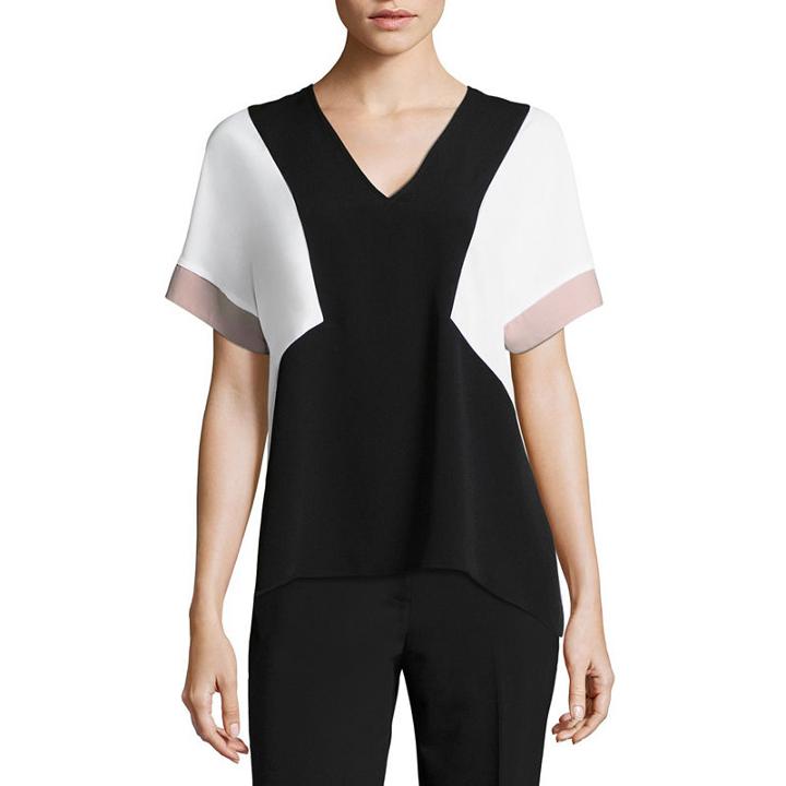 Project Runway Colorblock V-neck Blouse