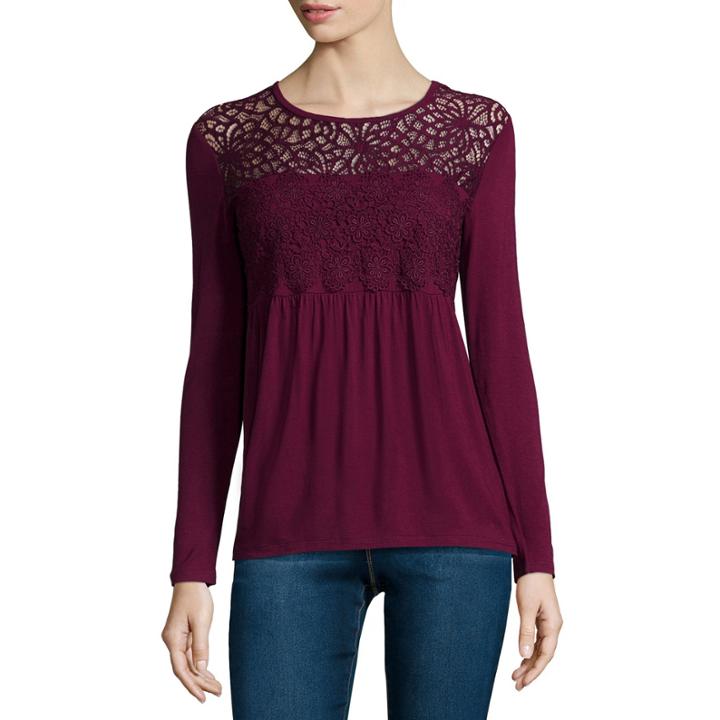 I Jeans By Buffalo Long-sleeve Crochet Top