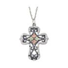 Oxidized Sterling Silver & Black Hills Gold Cross Pendant Necklace