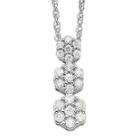 Diamond Blossom 1/2 Ct. T.w. Diamond 10k White Gold 3-flower Pendant Necklace