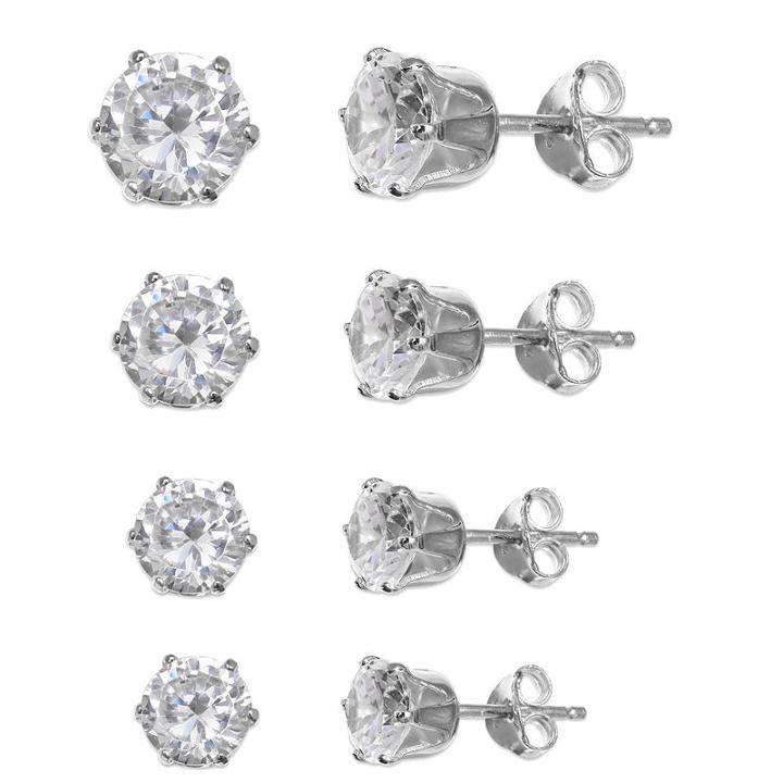 Silver Treasures 4-pc. Earring Sets