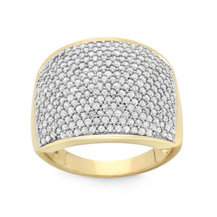 Womens 1 1/2 Ct. T.w. Genuine Diamond White 10k Gold Cocktail Ring