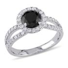 Womens 1 1/2 Ct. T.w. Diamond Black Engagement Ring