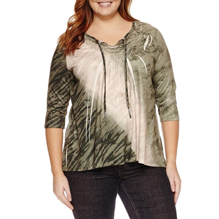 Unity World Wear 3/4 Sleeve Scoop Neck T-shirt-plus