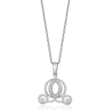 Enchanted By Disney Enchanted Disney Womens 1/10 Ct. T.w. White Diamond 10k Gold Pendant Necklace