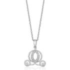 Enchanted By Disney Enchanted Disney Womens 1/10 Ct. T.w. White Diamond 10k Gold Pendant Necklace