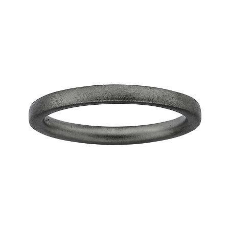 Personally Stackable Black Sterling Silver Square-edge Ring
