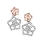 Enchanted By Disney 1/4 Ct. T.w. White Diamond Sterling Silver & 14k Rose Gold Over Silver Drop Earrings