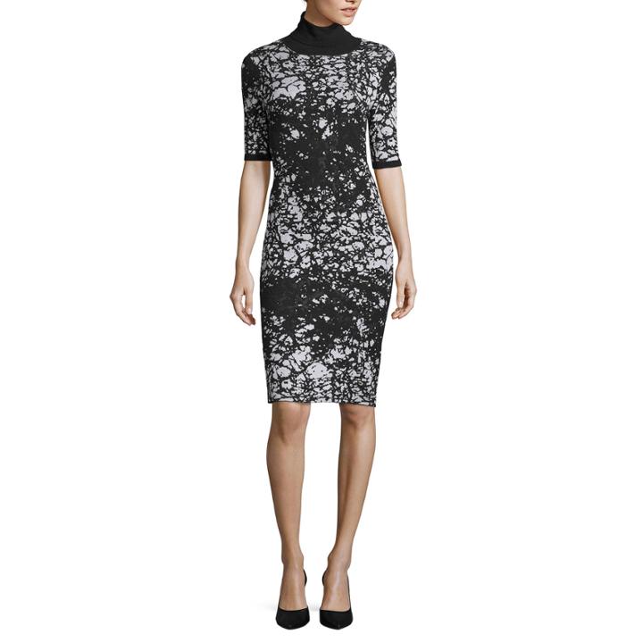 Worthington Elbow-sleeve Cowl Neck Sweater Dress