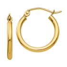 10k Gold 13mm Round Hoop Earrings