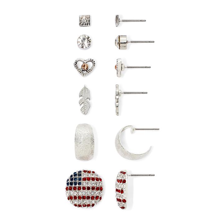 Arizona 6-pr. Silver-tone Earring Set