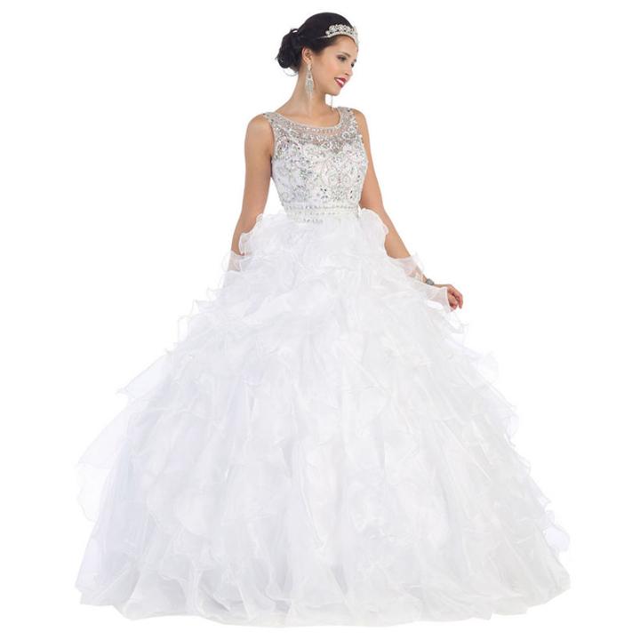 Lace Up Back Formal Prom & Quinceanera Gown - Juniors