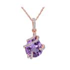 Genuine Amethyst And 1/8 Ct. T.w. Diamond Pendant Necklace