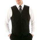 Stafford Executive Super 100 Wool Black Stripe Black Stripe Suit Vest - Classic