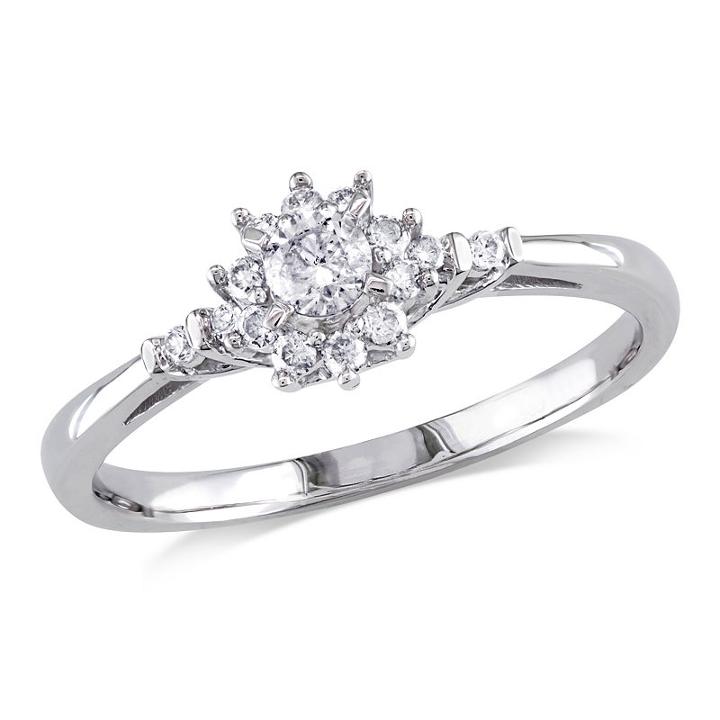 Womens 1/4 Ct. T.w. Genuine Diamond White Solitaire Ring