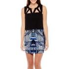 Bisou Bisou Sleeveless Printed Blouson Dress With Cut-out