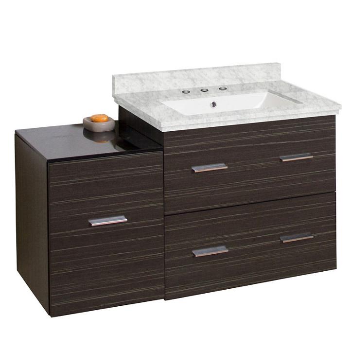 37.75-in. W Wall Mount Dawn Grey Vanity Set For 3h8-in. Drilling Bianca Carara Top White Um Sink