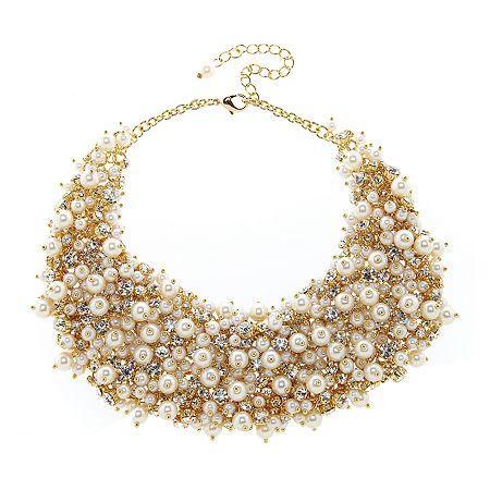 Natasha Crystal And Simulated Pearl Necklace