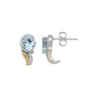 Genuine Blue Topaz And 1/10 Ct. T.w. Diamond Swirl Earrings