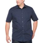 Claiborne Short Sleeve Pattern Button-front Shirt-big And Tall