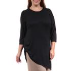 24/7 Comfort Apparel Side-cinched Tunic Top-plus