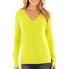 Jcp&trade; Long-sleeve V-neck Shaker Sweater