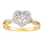 Womens 1/4 Ct. T.w. Genuine Diamond White Heart Engagement Ring