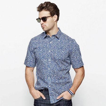 Claiborne Short-sleeve Printed Woven Shirt