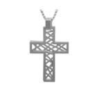 Mens Stainless Steel 3-pc. Cutout Cross Pendant Necklace