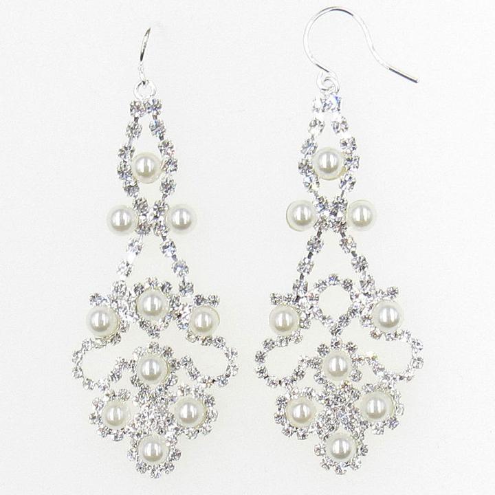 Vieste Rosa Vieste Fashion Pearl Brass Drop Earrings